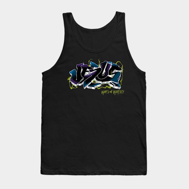 Jesus King of Kings Graff Tee Tank Top by Crossight_Overclothes